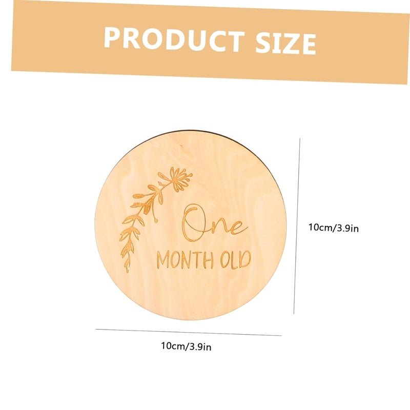 14 Pcs Wooden Milestone Cards For Newborn Growth Neutral Baby Shower Decor - Image 2